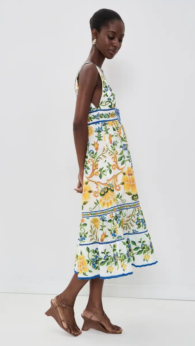 Farm Rio Emily Floral Tapestry Midi Dress | Thumbnail 4 Farm Rio Emily Floral Tapestry Midi Dress | Thumbnail 4
