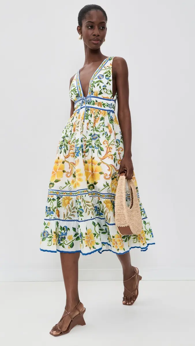 Farm Rio Emily Floral Tapestry Midi Dress | Thumbnail 5 Farm Rio Emily Floral Tapestry Midi Dress | Thumbnail 5