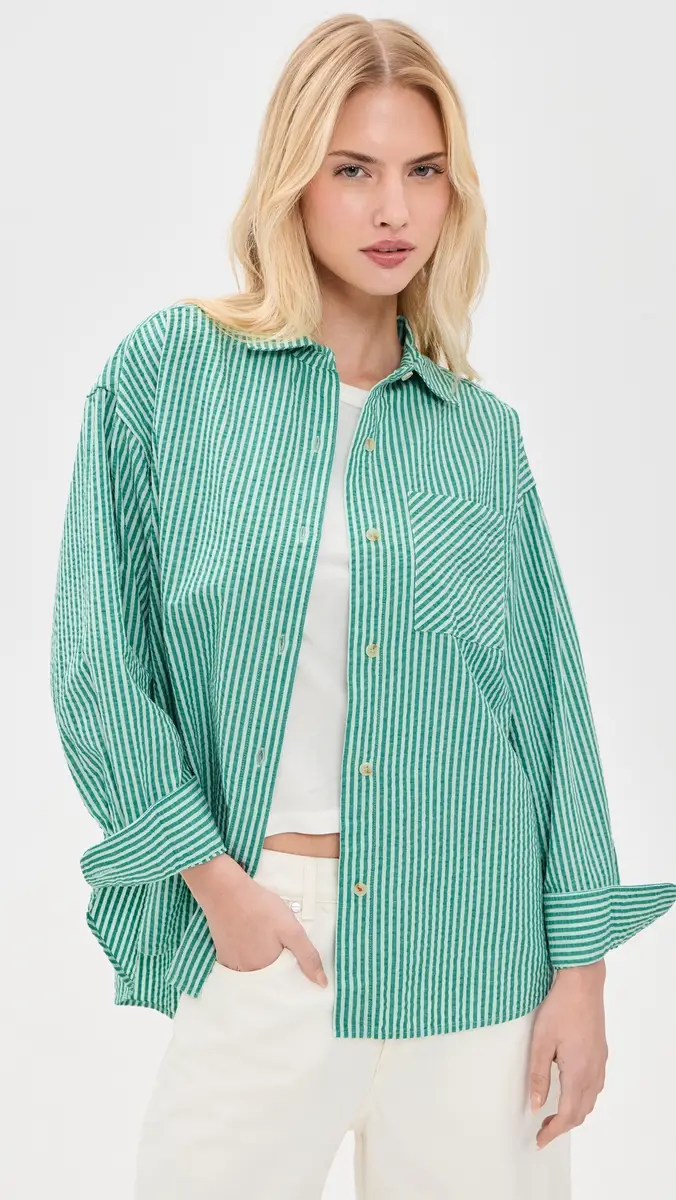 Marine Layer Gracey Oversized Seersucker Shirt | Thumbnail 2 Marine Layer Gracey Oversized Seersucker Shirt | Thumbnail 2