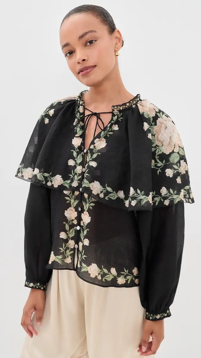 Sea Christina Print Cape Blouse | Thumbnail 2 Sea Christina Print Cape Blouse | Thumbnail 2