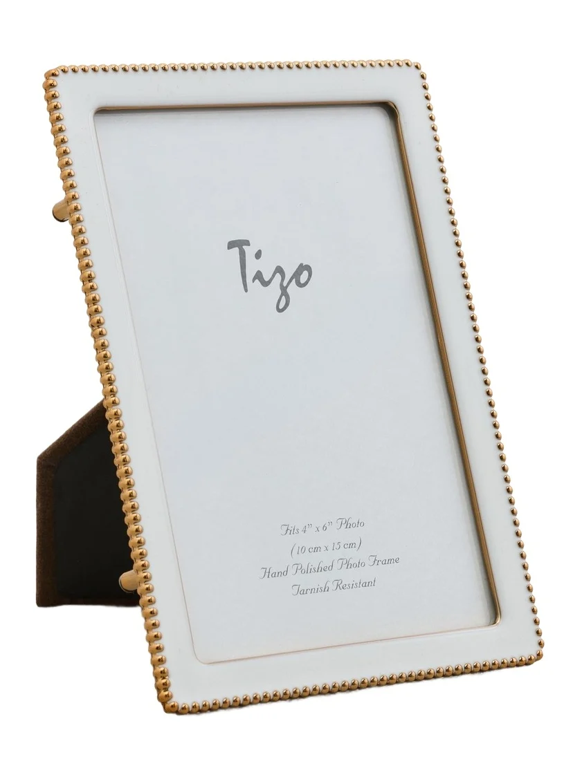 Tizo Design Goldplate Beaded Enamel Frame 4x6