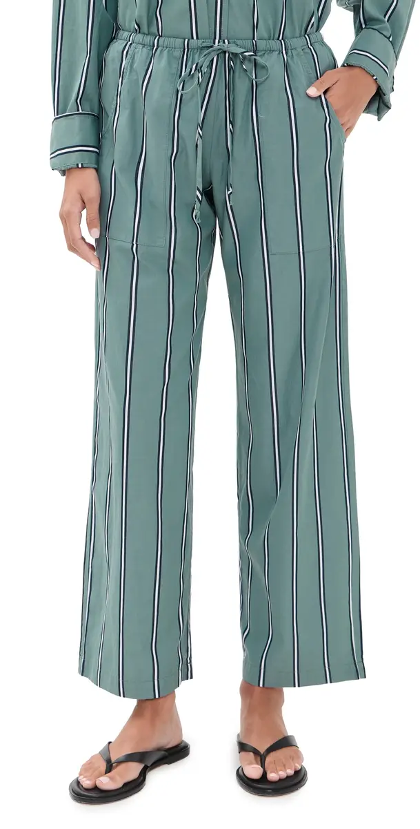 DONNI. The Pop Stripe Drawstring Pants Sage | Image 1 DONNI. The Pop Stripe Drawstring Pants Sage | Image 1