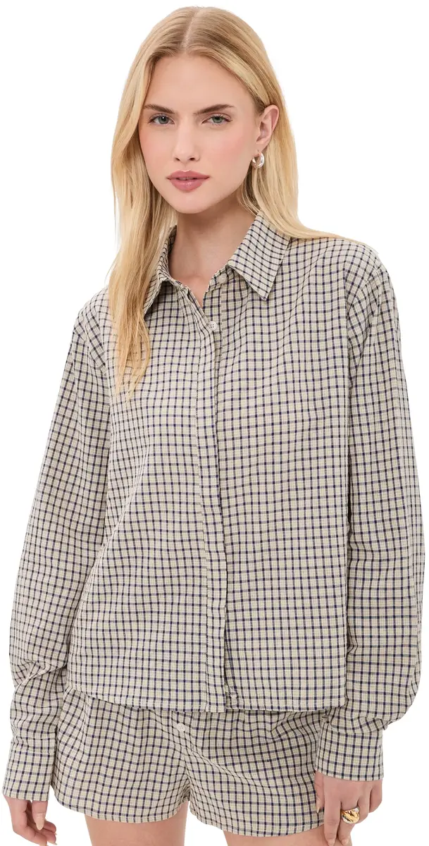 Lioness Nirvana Shirt Vintage Beige Plaid | Image 1 Lioness Nirvana Shirt Vintage Beige Plaid | Image 1