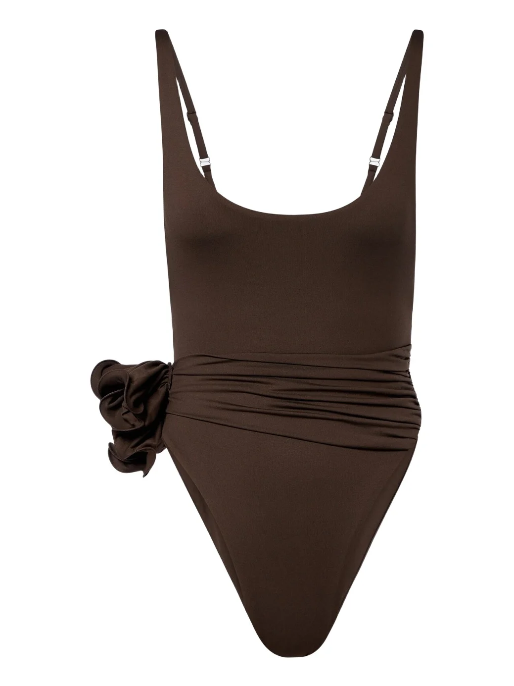Floral-appliqué draped swimsuit Floral-appliqué draped swimsuit