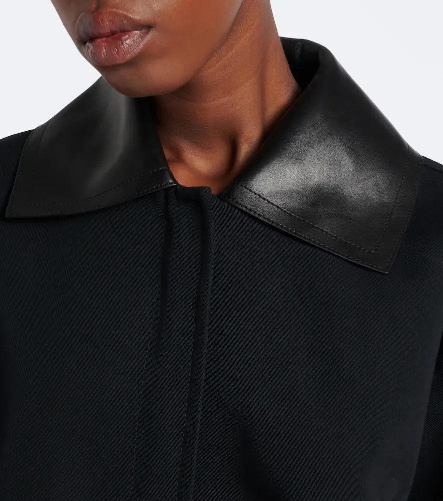 Givenchy Leather-trimmed cotton and wool jacket | Thumbnail 3 Givenchy Leather-trimmed cotton and wool jacket | Thumbnail 3