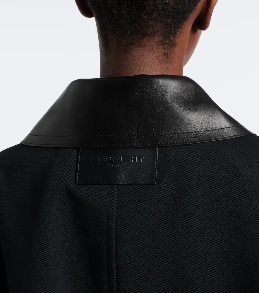 Givenchy Leather-trimmed cotton and wool jacket | Thumbnail 7 Givenchy Leather-trimmed cotton and wool jacket | Thumbnail 7