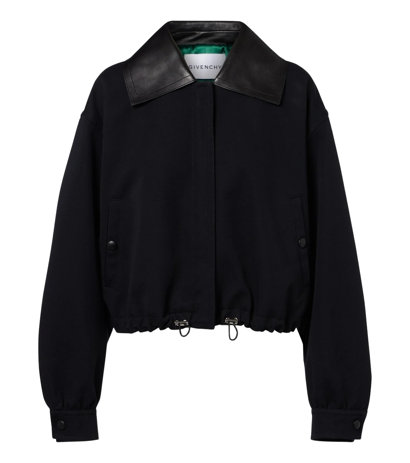 Givenchy Leather-trimmed cotton and wool jacket