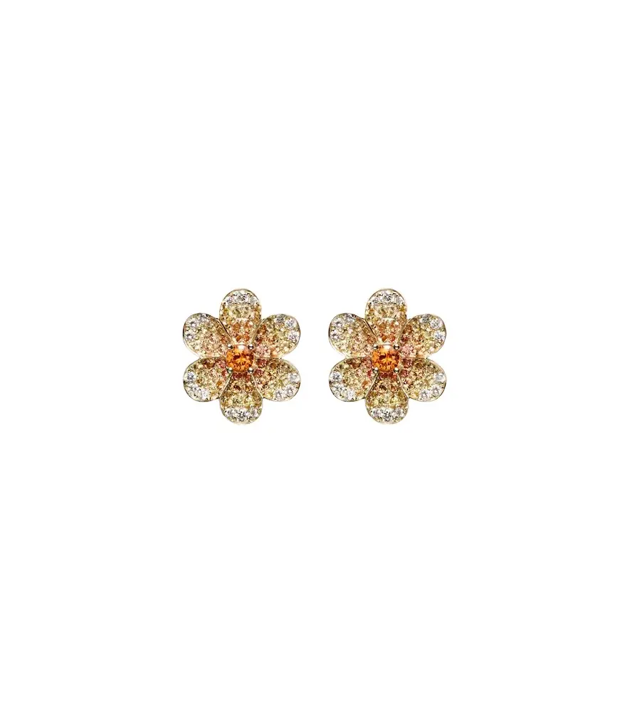 Yvonne Léon Yvonne Léon Daisy 9kt gold earrings with sapphires and diamonds | Image 1 Yvonne Léon Yvonne Léon Daisy 9kt gold earrings with sapphires and diamonds | Image 1