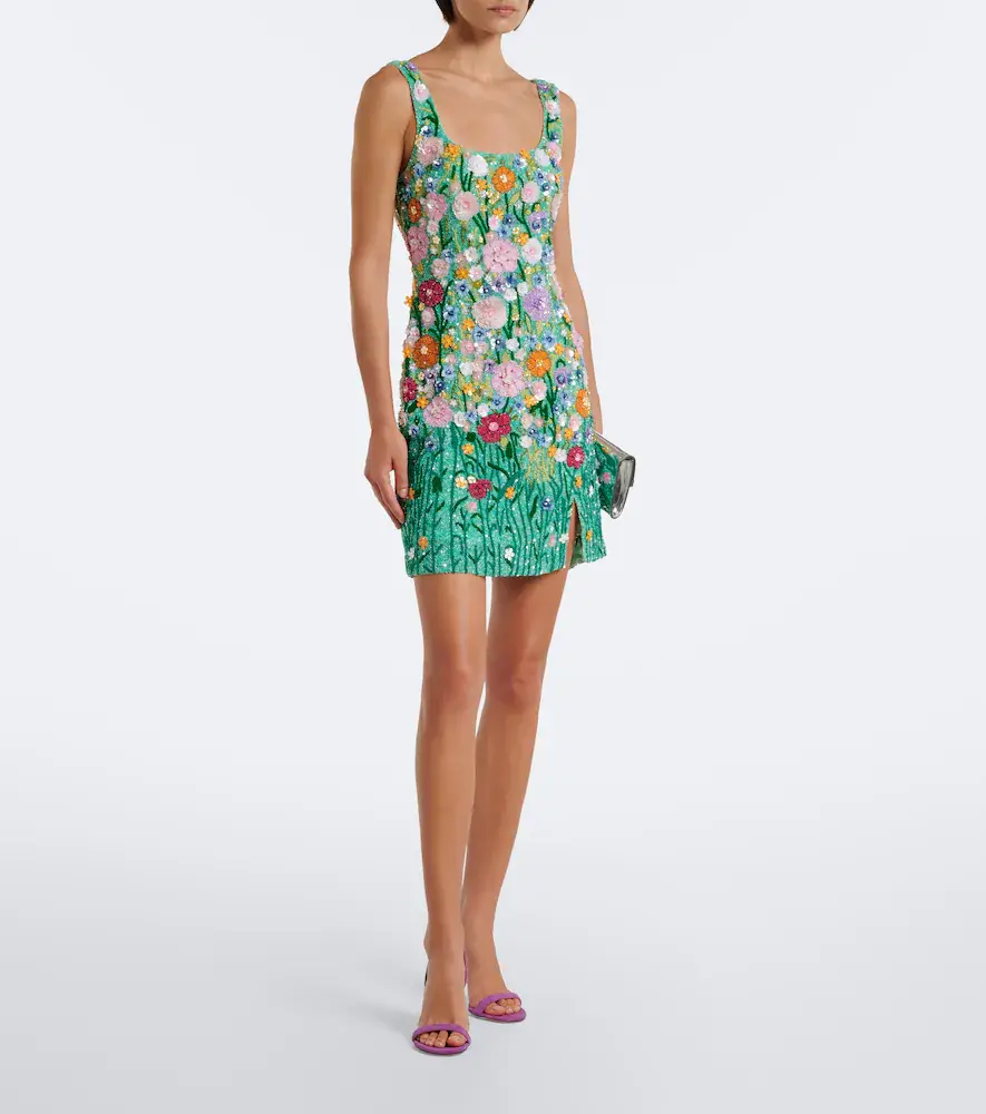 LA FUORI Là Fuori Embellished floral-appliqué minidress | Thumbnail 4
