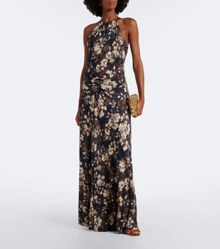 Simkhai Cerin gathered floral halterneck maxi dress | Thumbnail 4 Simkhai Cerin gathered floral halterneck maxi dress | Thumbnail 4
