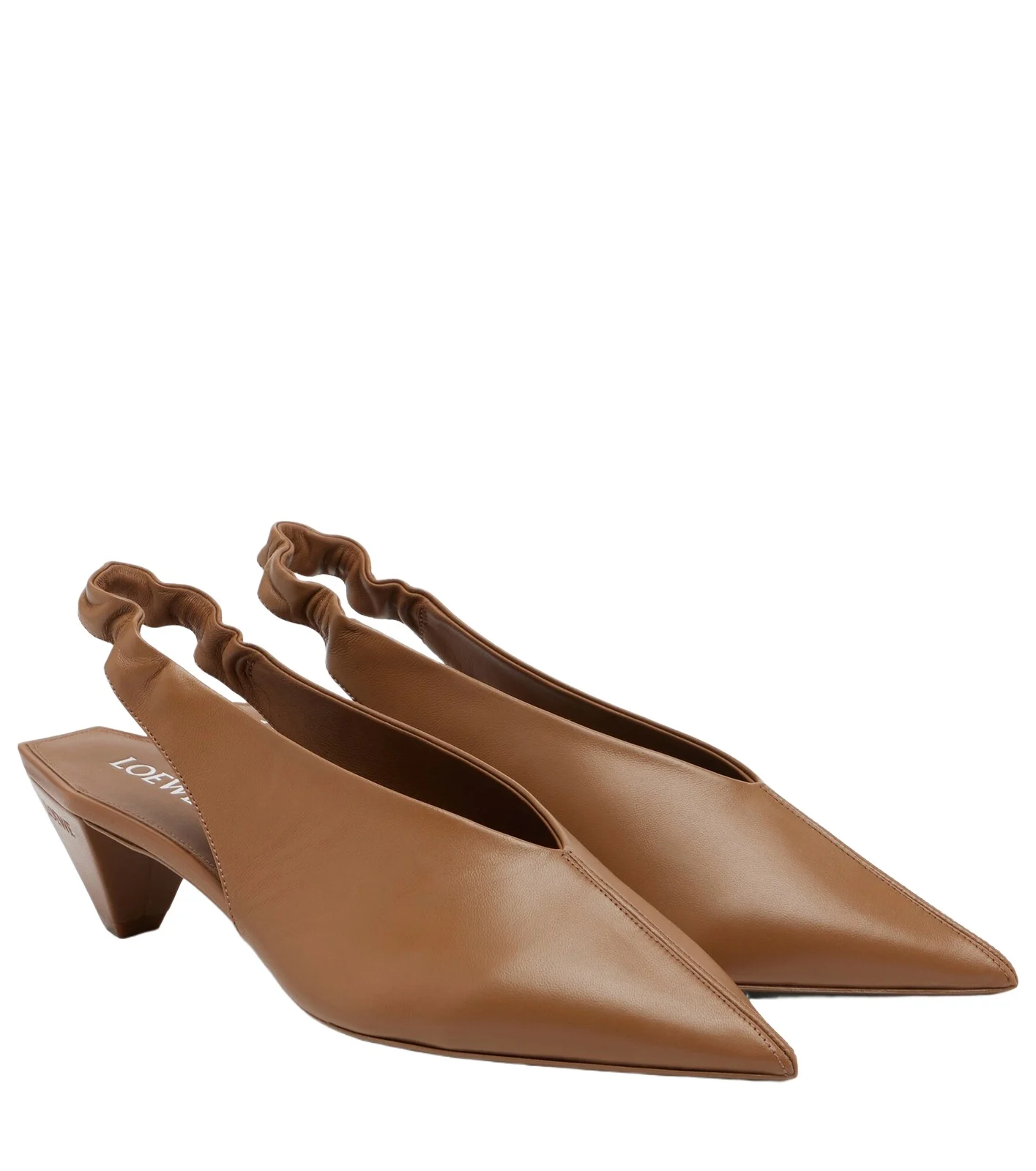 Origami leather slingback pumps