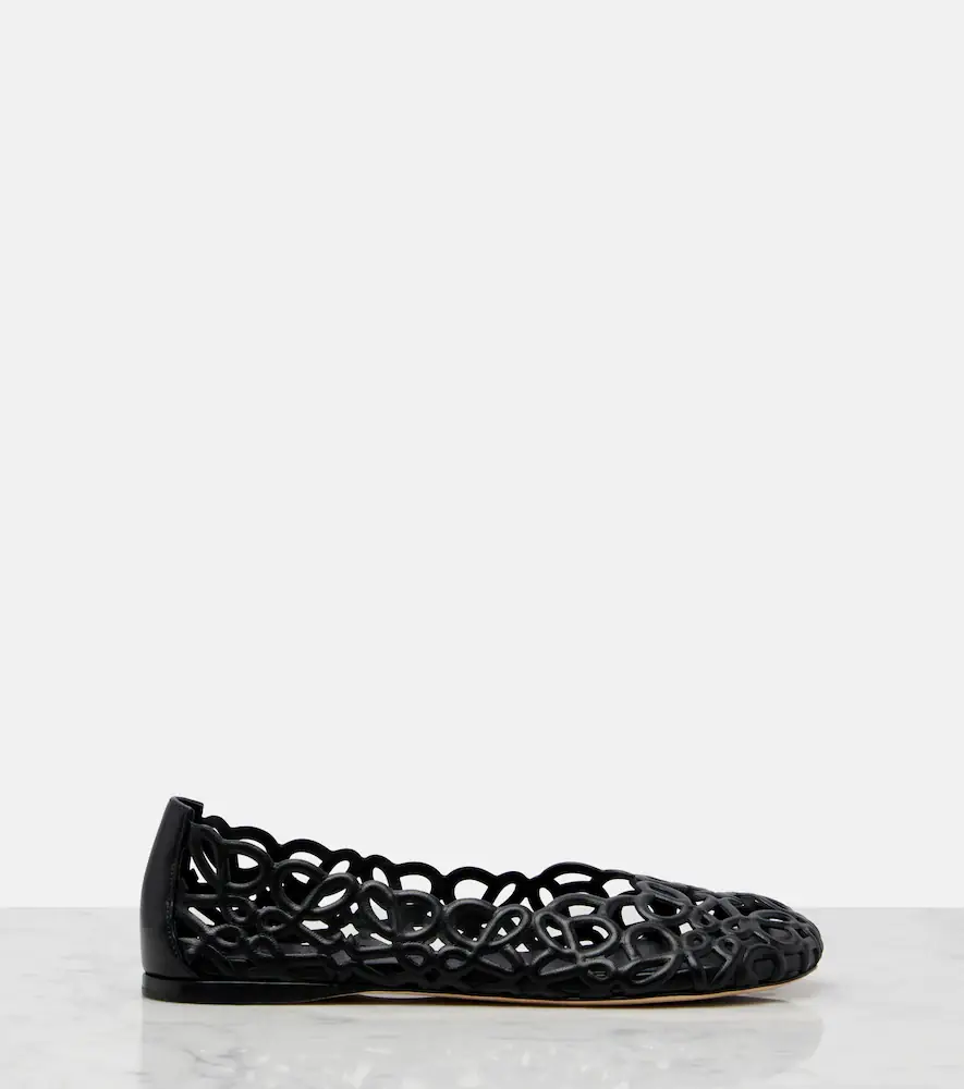 Loewe Petal Anagram leather ballet flats | Thumbnail 3