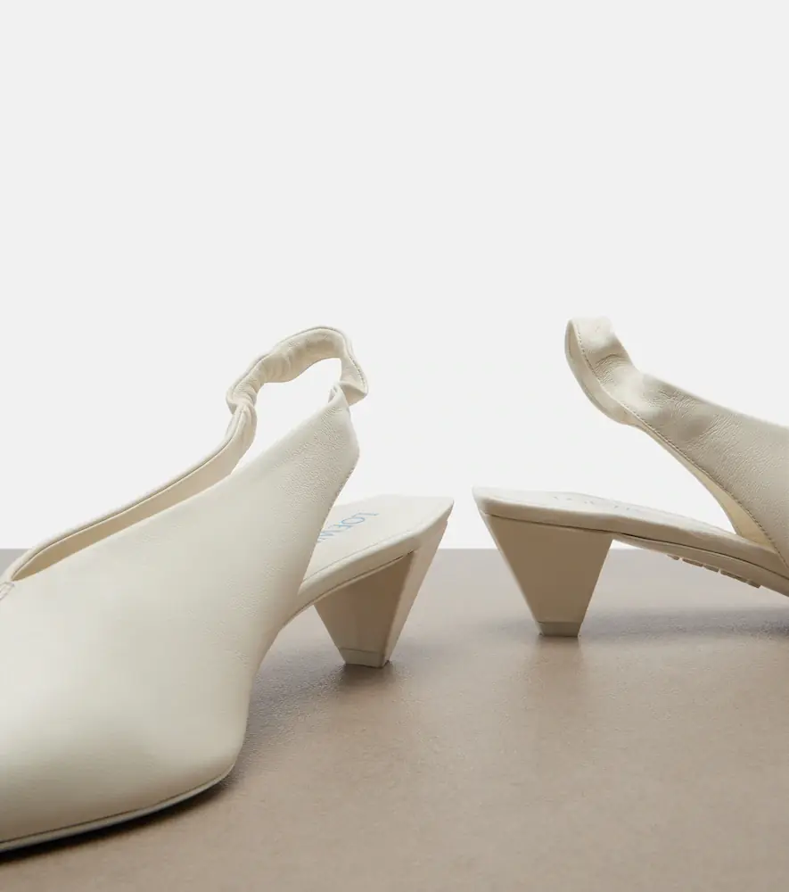 Loewe Origami Cubic leather slingback pumps | Thumbnail 4