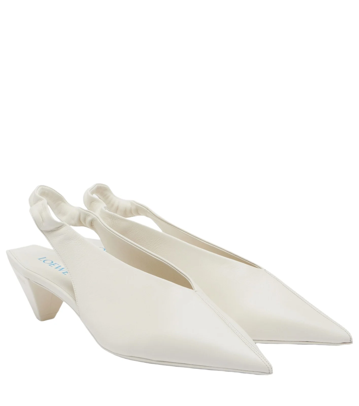 Origami Cubic leather slingback pumps