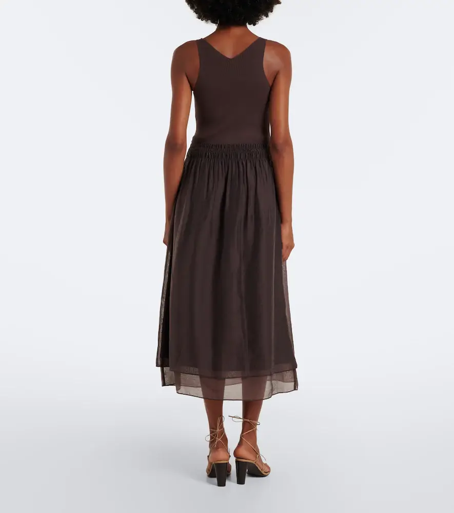 Vince Shirred rIbbed-knit midi dress | Thumbnail 4 Vince Shirred rIbbed-knit midi dress | Thumbnail 4