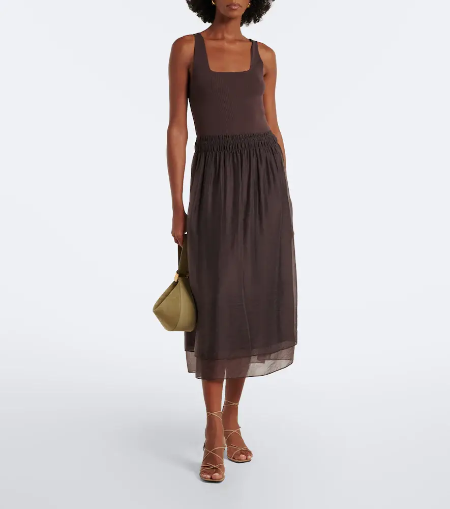Vince Shirred rIbbed-knit midi dress | Thumbnail 6 Vince Shirred rIbbed-knit midi dress | Thumbnail 6