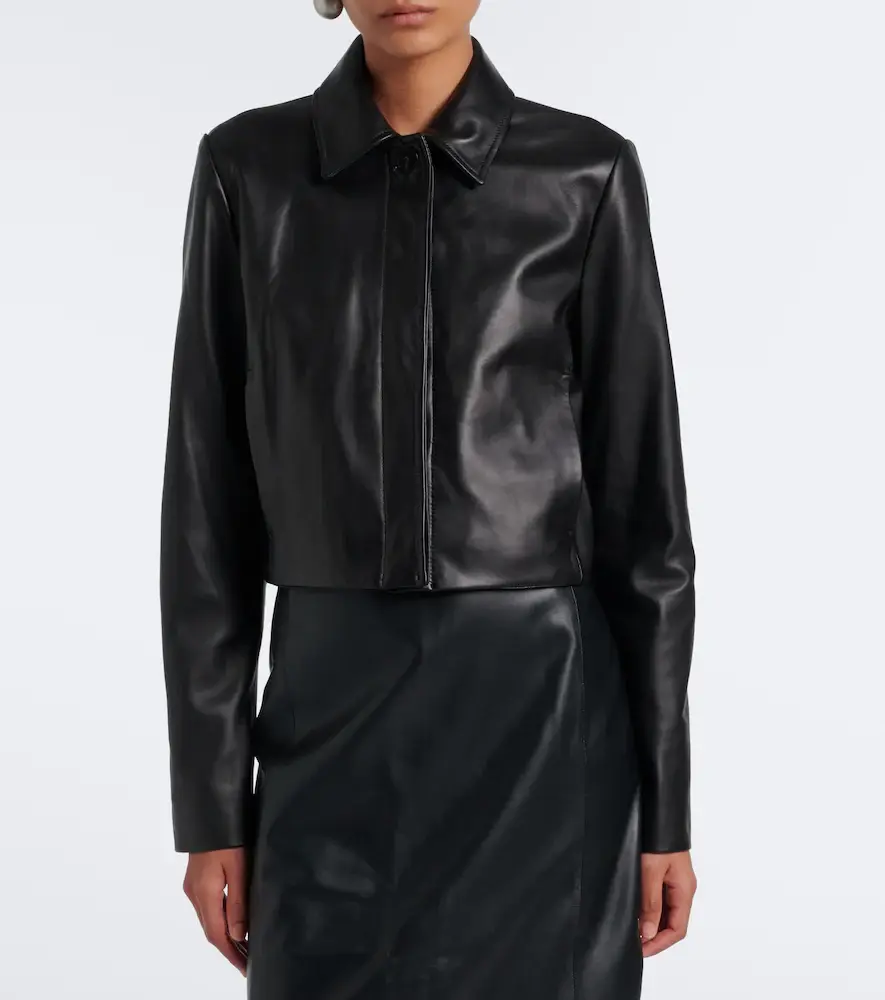 Vince Cropped leather jacket | Thumbnail 4 Vince Cropped leather jacket | Thumbnail 4