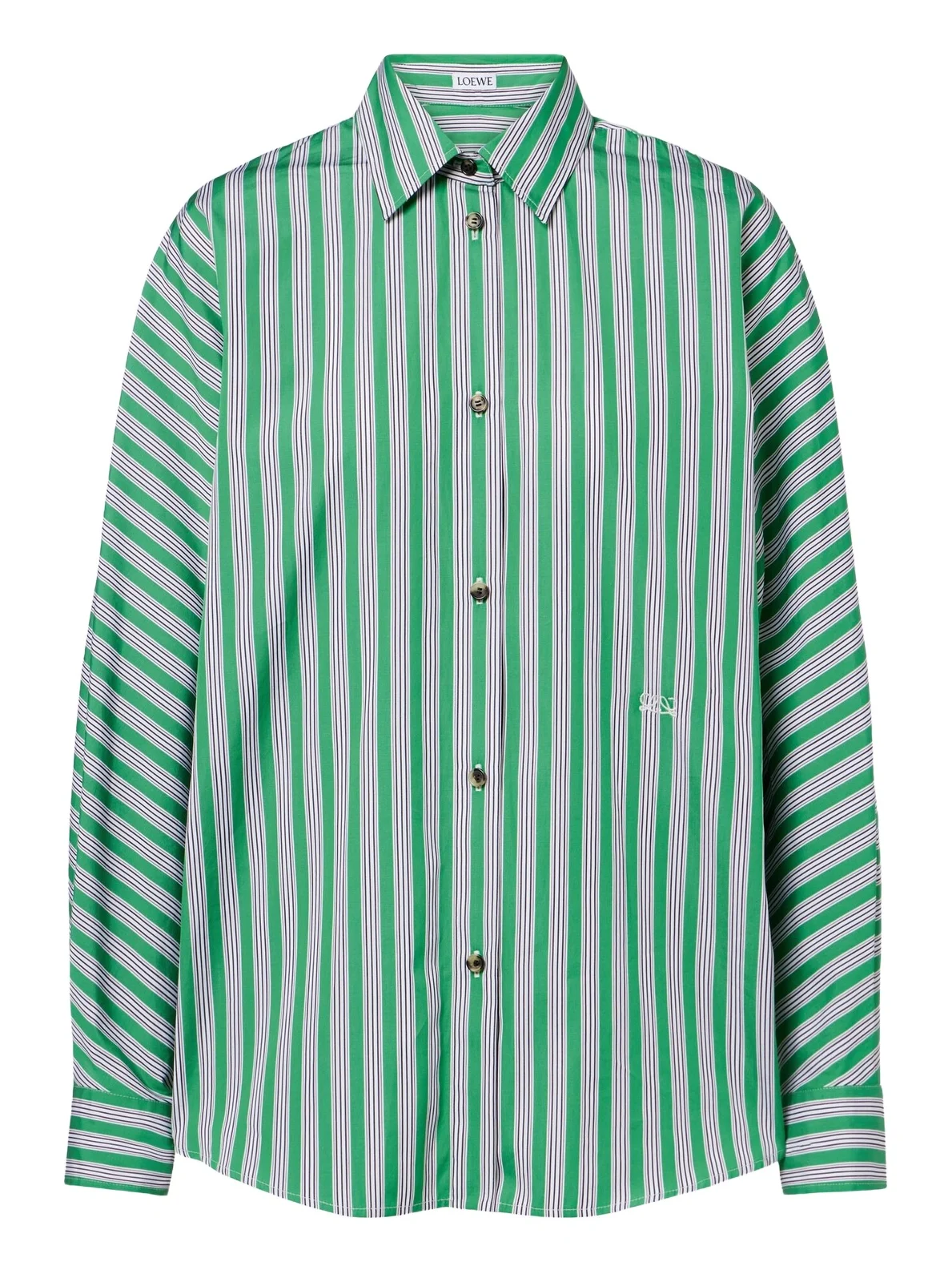 Double L striped cotton poplin shirt Double L striped cotton poplin shirt