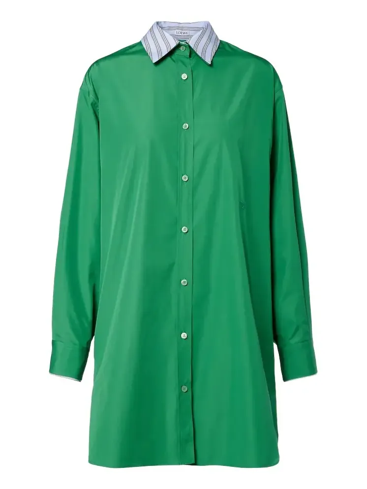 Double L cotton poplin shirt dress