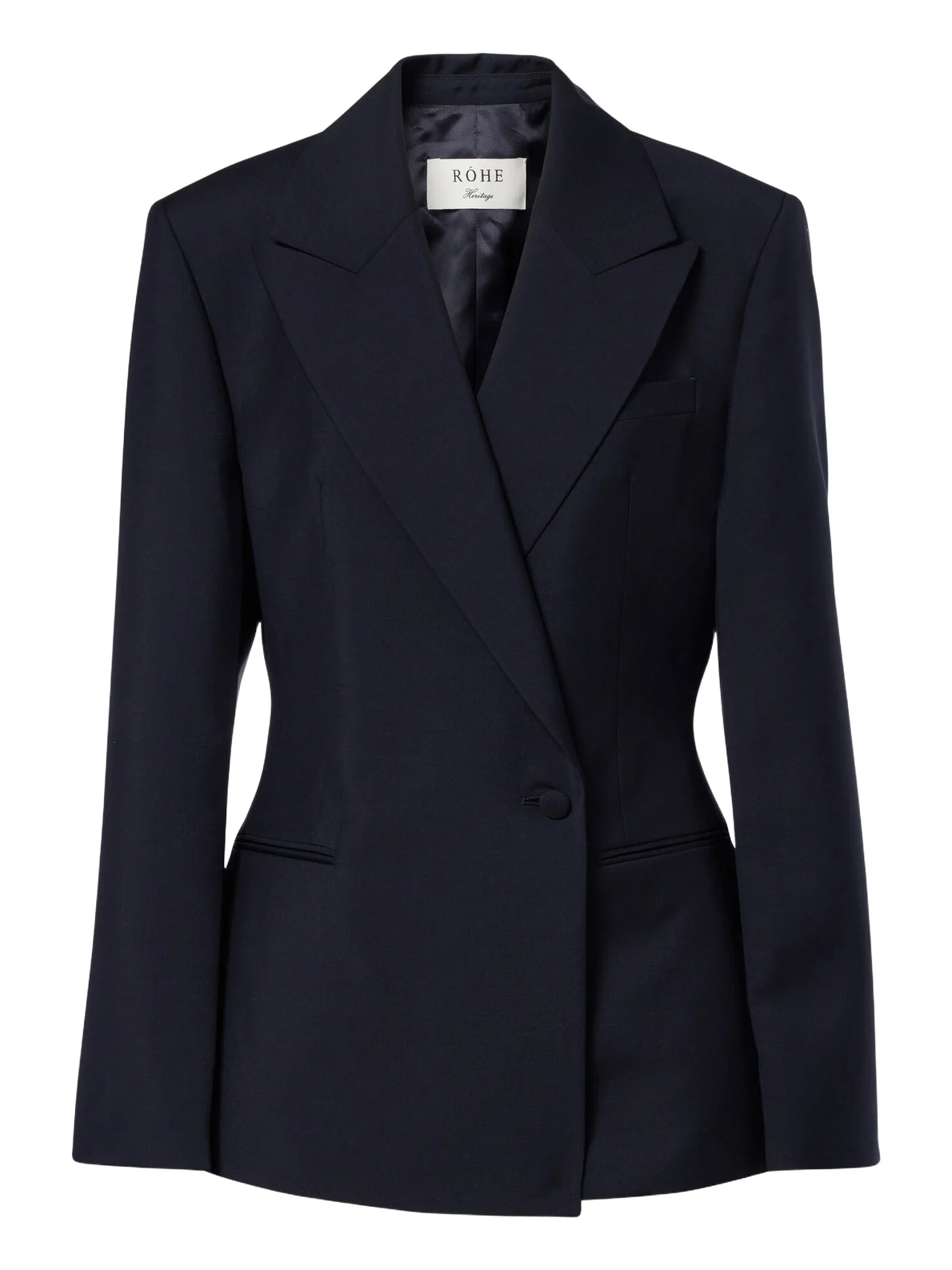 Double-breasted wool and mohair blazer Double-breasted wool and mohair blazer