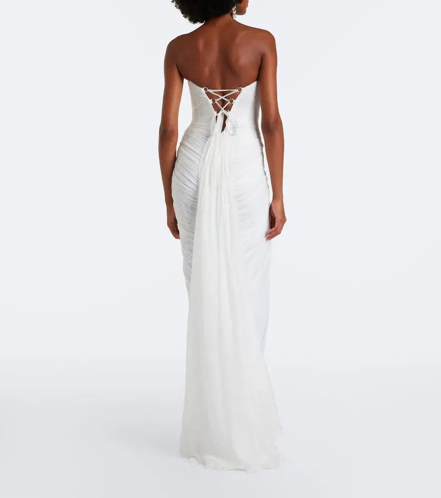 Maria Lucia Hohan Cecilia draped silk muslin bustier gown | Thumbnail 7 Maria Lucia Hohan Cecilia draped silk muslin bustier gown | Thumbnail 7