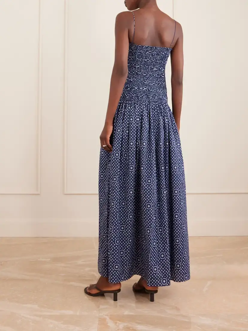 Matteau Shirred Printed Cotton Midi Dress | Thumbnail 3 Matteau Shirred Printed Cotton Midi Dress | Thumbnail 3