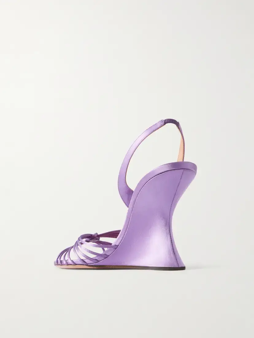 Aquazzura Serenity 95 Satin Wedge Sandals | Thumbnail 3 Aquazzura Serenity 95 Satin Wedge Sandals | Thumbnail 3