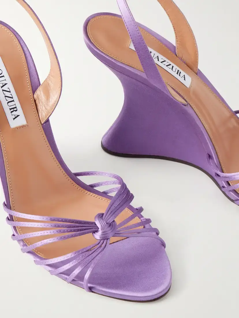 Aquazzura Serenity 95 Satin Wedge Sandals | Thumbnail 5 Aquazzura Serenity 95 Satin Wedge Sandals | Thumbnail 5