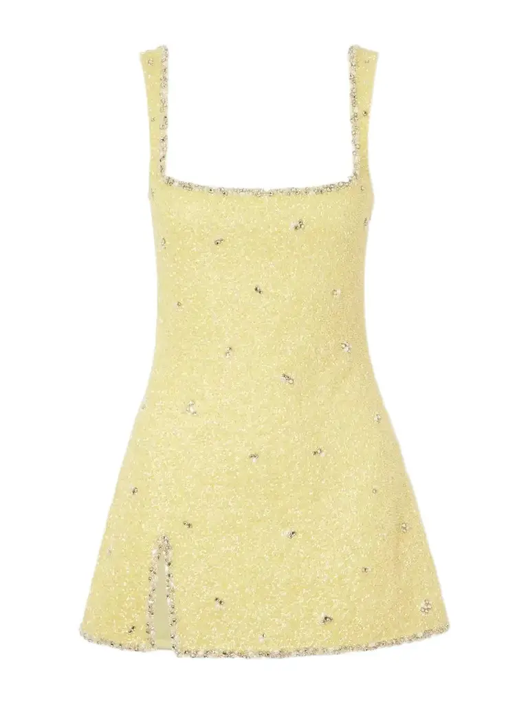 Clio Peppiatt Athena Embellished Stretch-mesh Mini Dress | Image 1 Clio Peppiatt Athena Embellished Stretch-mesh Mini Dress | Image 1