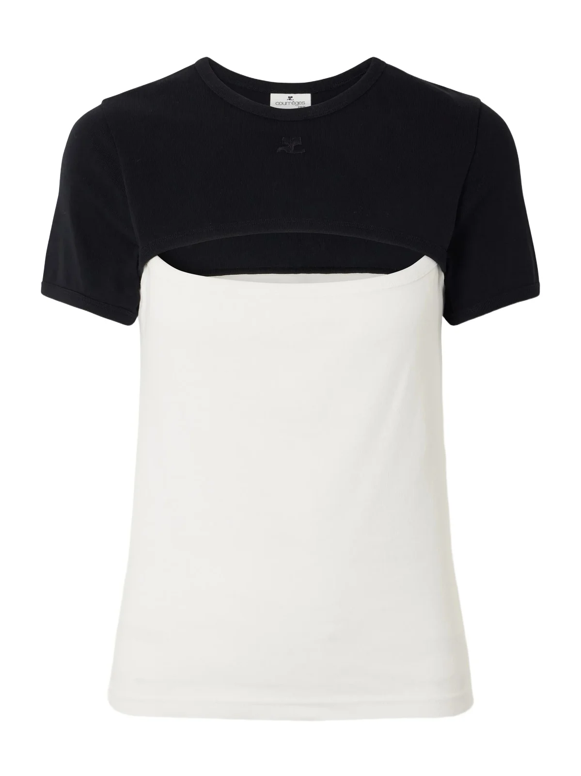 Slash Contrast Logo-embroidered Cut-out Cotton T-shirt Slash Contrast Logo-embroidered Cut-out Cotton T-shirt