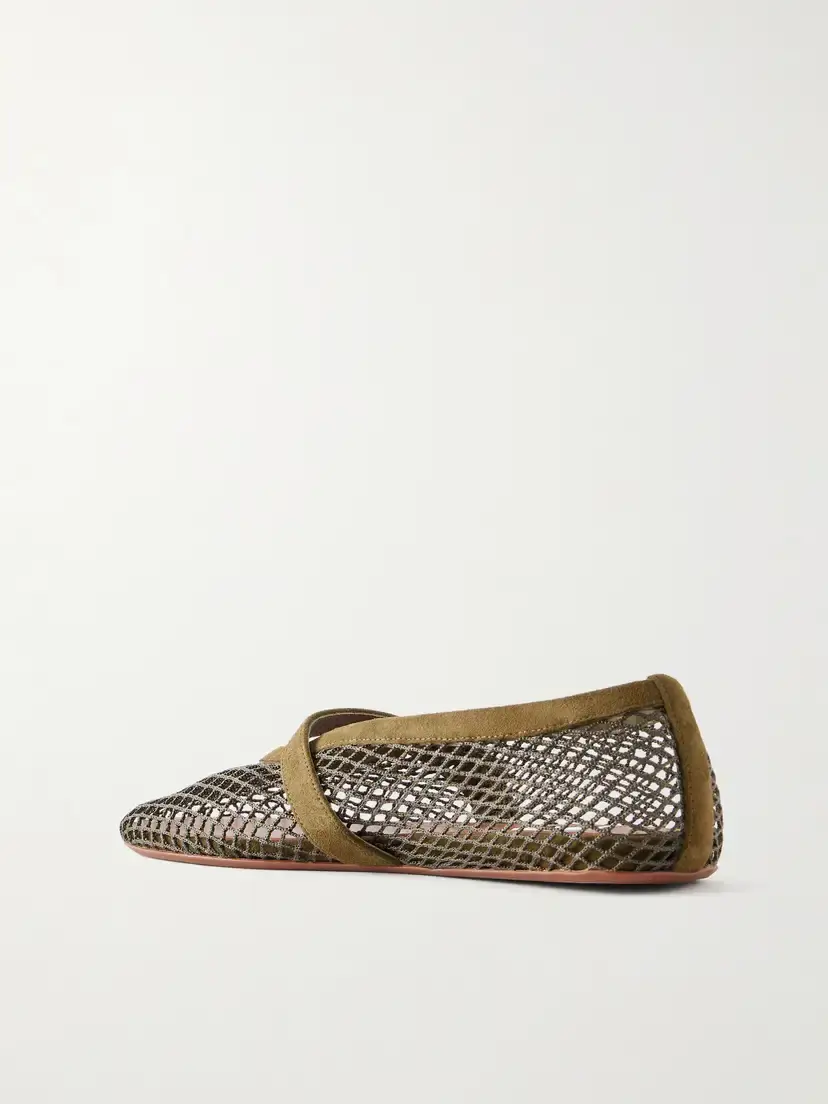 Alaïa Suede-trimmed Mesh Ballet Flats | Thumbnail 2 Alaïa Suede-trimmed Mesh Ballet Flats | Thumbnail 2