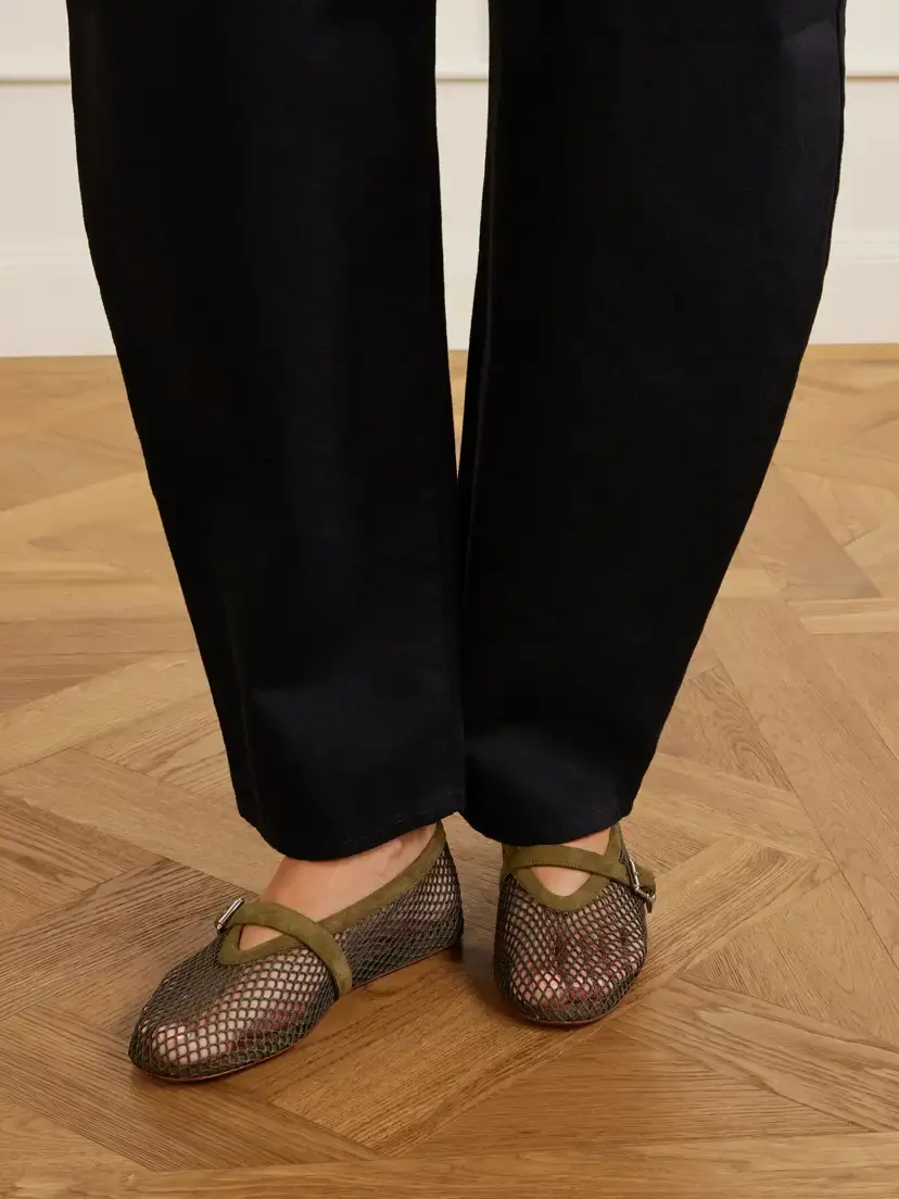 Alaïa Suede-trimmed Mesh Ballet Flats | Thumbnail 5 Alaïa Suede-trimmed Mesh Ballet Flats | Thumbnail 5