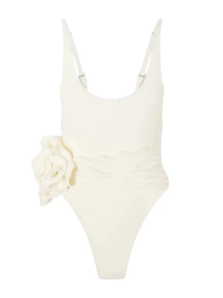 Magda Butrym Embellished Lace-trimmed Swimsuit | Image 1 Magda Butrym Embellished Lace-trimmed Swimsuit | Image 1