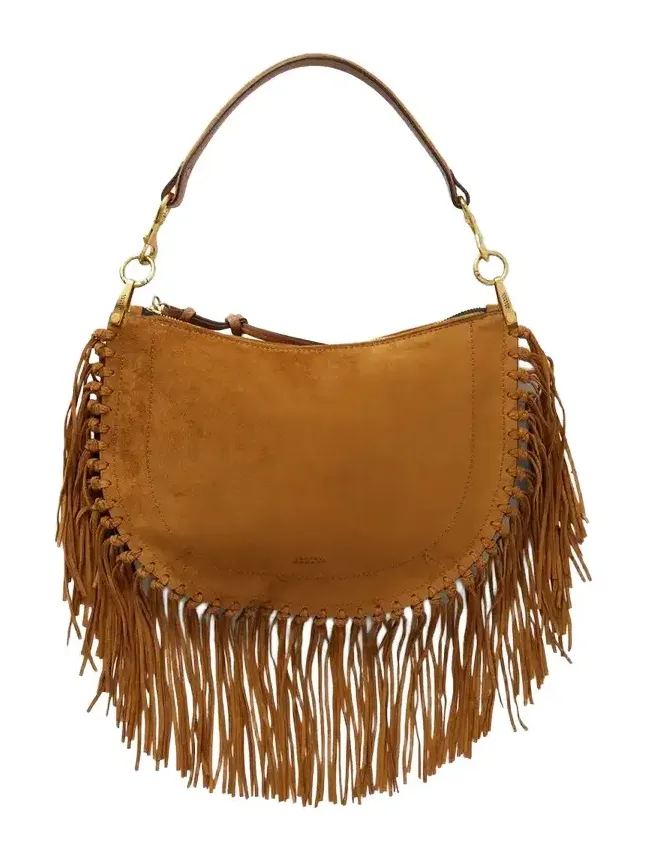 Oskan Soft Fringed Suede Shoulder Bag