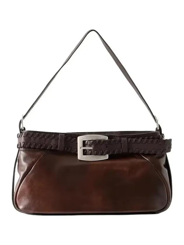 Brooklyn Belted Leather Shoulder Bag