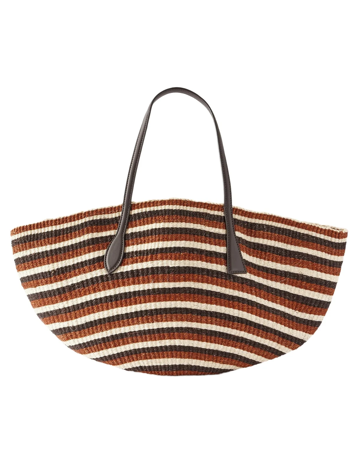 Sprout Striped Leather-trimmed Sisal Tote
