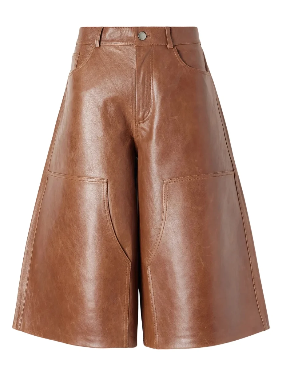 Haikure Legacy Leather Wide-leg Shorts