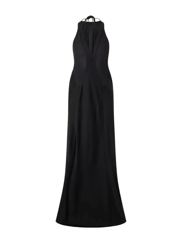 Victoria Beckham Paneled Satin Halterneck Gown | Image 1 Victoria Beckham Paneled Satin Halterneck Gown | Image 1