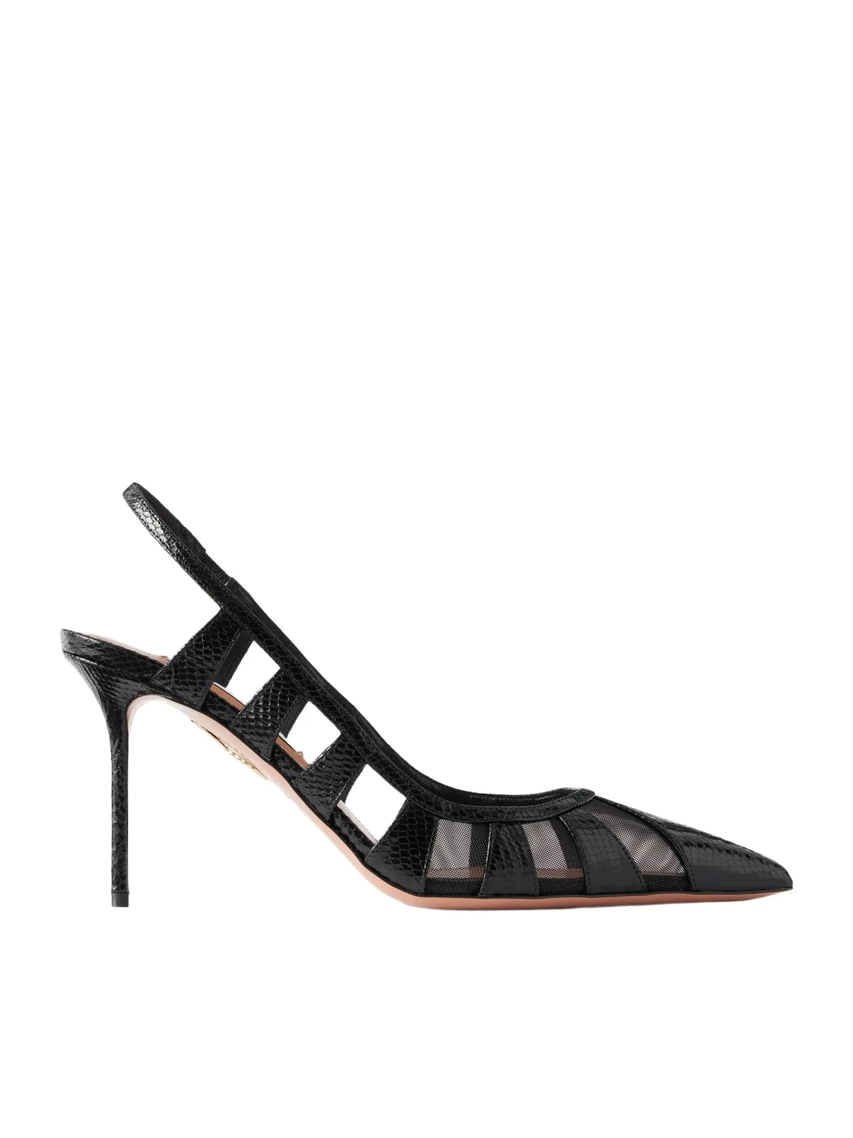 Screen 85 Cutout Mesh-trimmed Leather Pumps Screen 85 Cutout Mesh-trimmed Leather Pumps