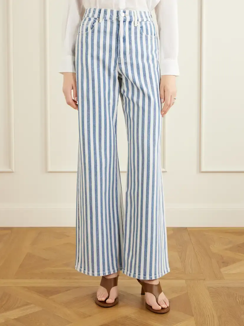 Veronica Beard Taylor Striped High-rise Wide-leg Jeans | Thumbnail 3 Veronica Beard Taylor Striped High-rise Wide-leg Jeans | Thumbnail 3