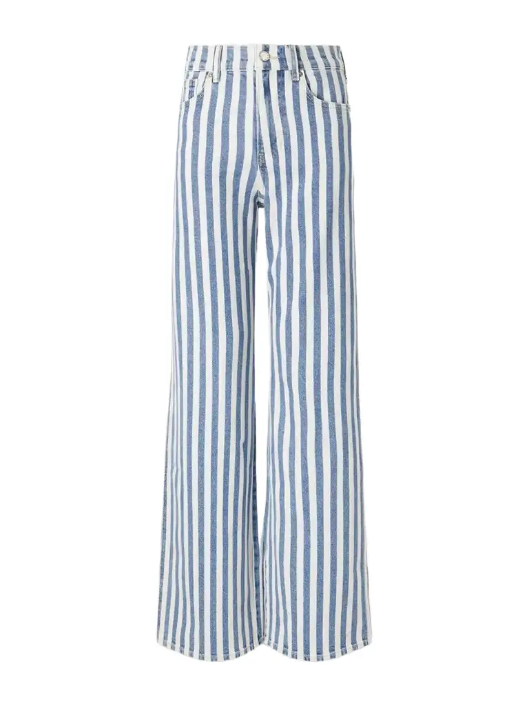 Veronica Beard Taylor Striped High-rise Wide-leg Jeans | Image 1 Veronica Beard Taylor Striped High-rise Wide-leg Jeans | Image 1