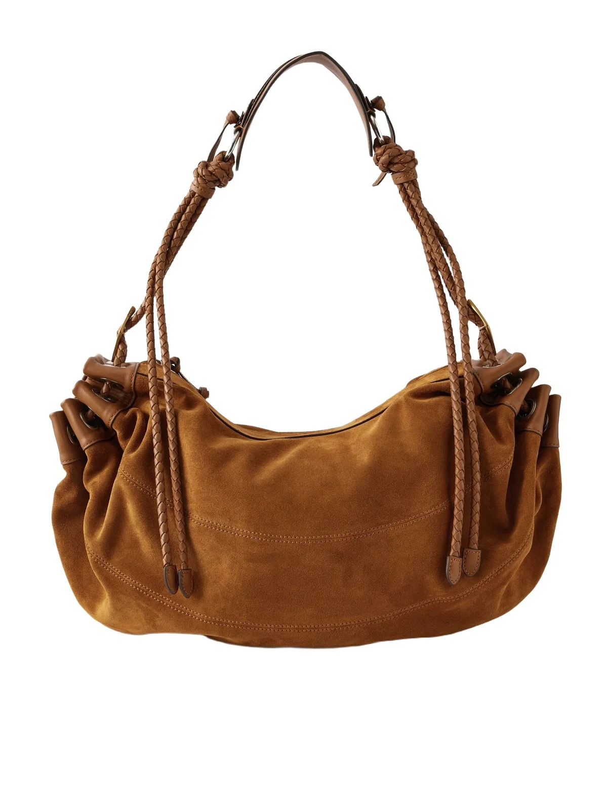 Maia Large Leather-trimmed Suede Shoulder Bag