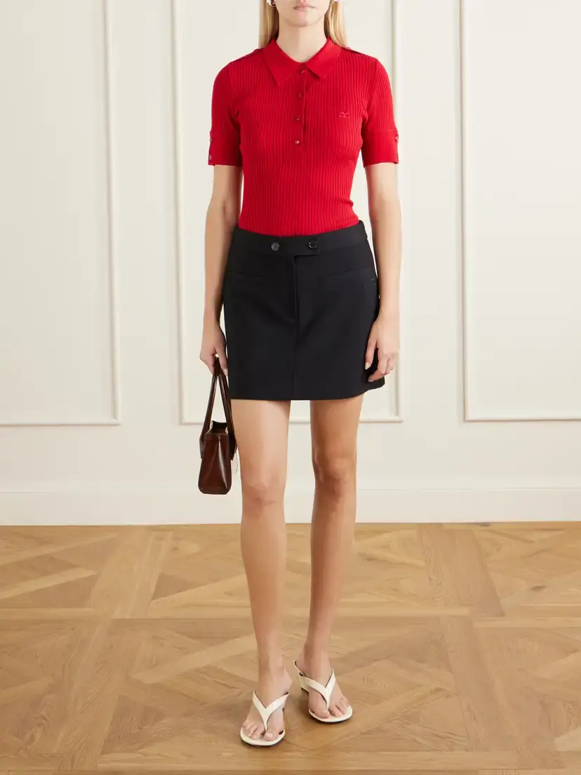 Courrèges Logo-embroidered Twill Mini Skirt | Thumbnail 2 Courrèges Logo-embroidered Twill Mini Skirt | Thumbnail 2