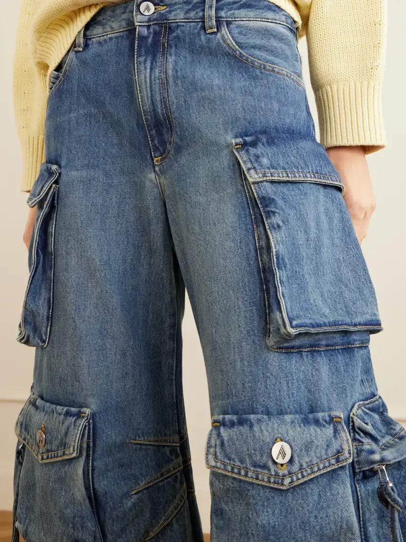 The Attico Tapered Mid-rise Wide-leg Cargo Jeans | Thumbnail 5 The Attico Tapered Mid-rise Wide-leg Cargo Jeans | Thumbnail 5