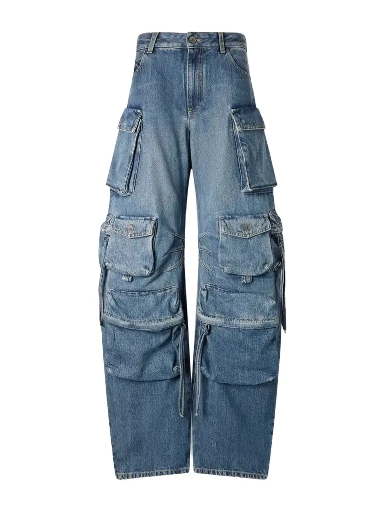 The Attico Tapered Mid-rise Wide-leg Cargo Jeans | Image 1 The Attico Tapered Mid-rise Wide-leg Cargo Jeans | Image 1