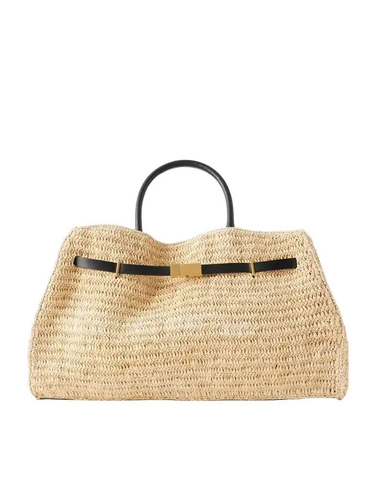 DeMellier Hudson Leather-trimmed Raffia Tote | Image 1 DeMellier Hudson Leather-trimmed Raffia Tote | Image 1