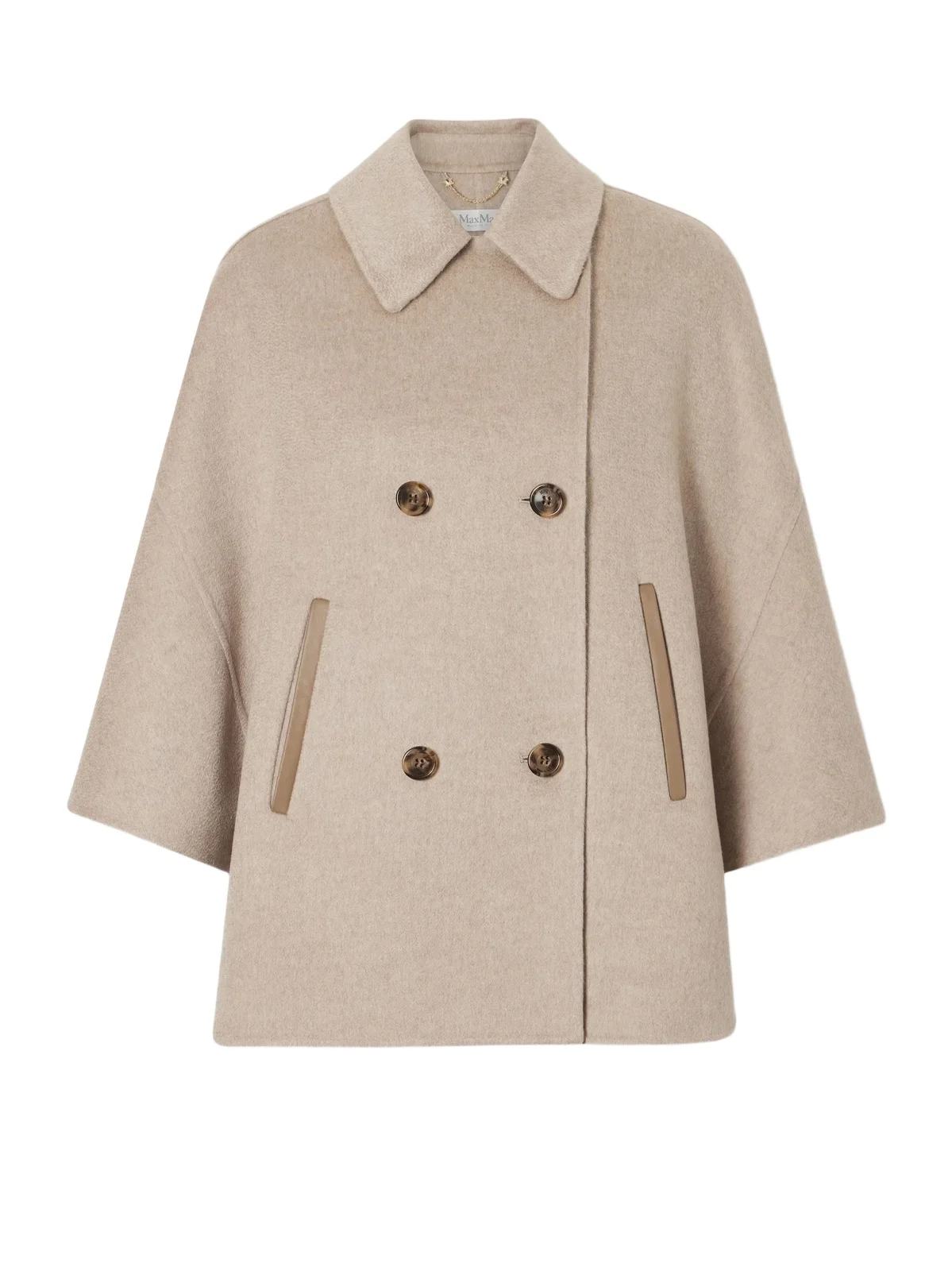 Ospite Leather-trimmed Cashmere Cape Ospite Leather-trimmed Cashmere Cape