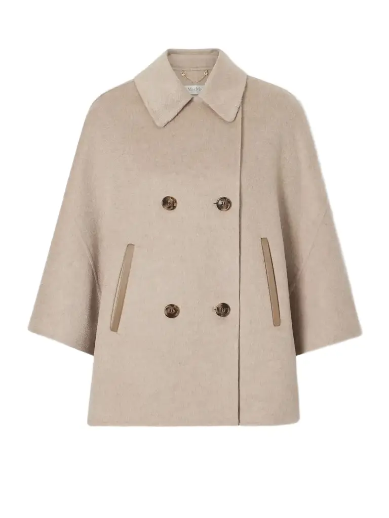 Max Mara Leather-trimmed Cashmere Cape | Image 1 Max Mara Leather-trimmed Cashmere Cape | Image 1