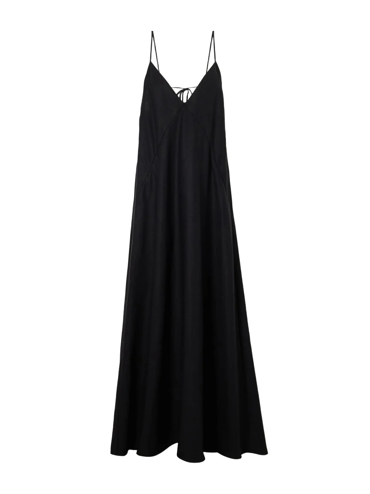 Knotted Paneled Linen Maxi Dress Knotted Paneled Linen Maxi Dress