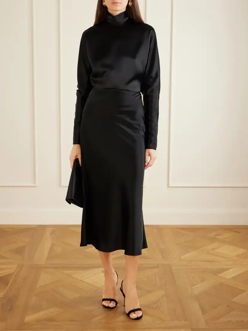 Galvan Valetta Satin Midi Skirt | Thumbnail 2 Galvan Valetta Satin Midi Skirt | Thumbnail 2